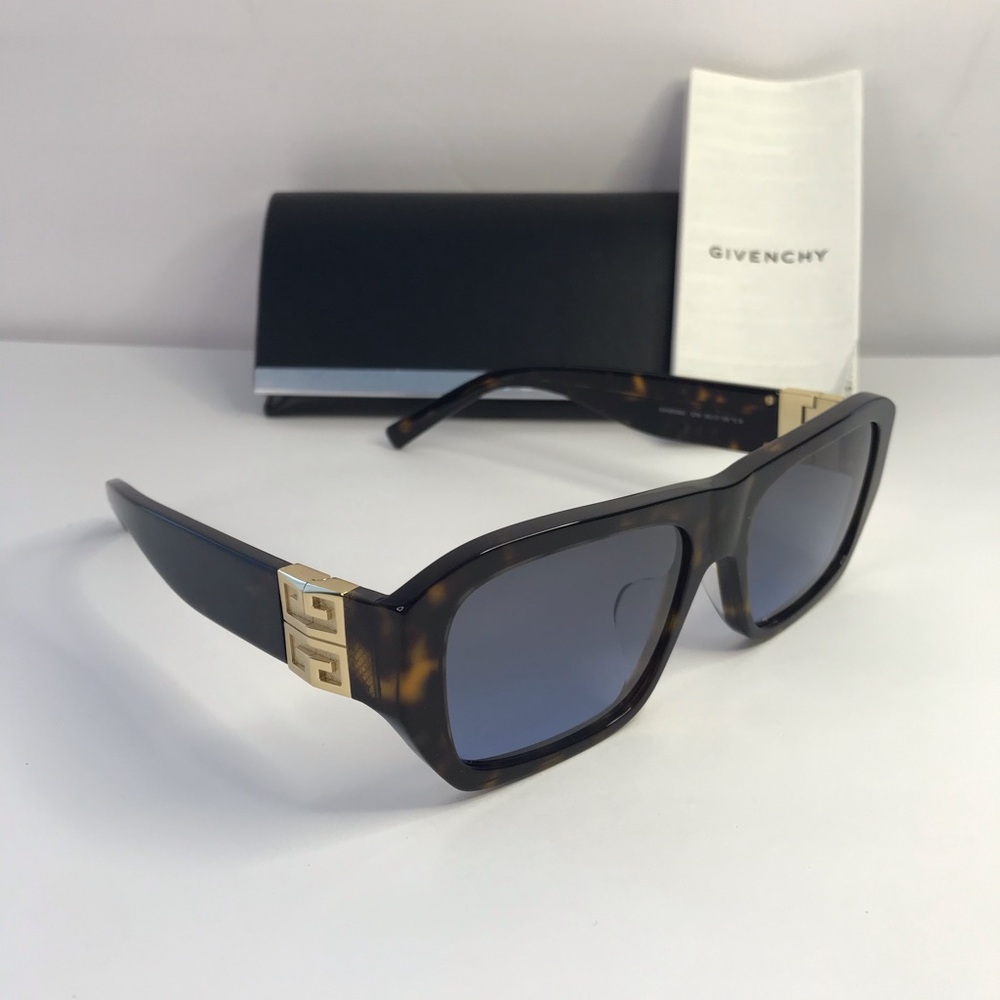 💯- New Authentic GIVENCHY GV40036U 52W square Givenchy sunglass dark havana…
